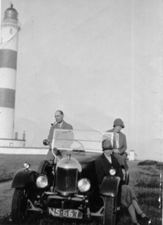 Reputably the first car to reach the lighthouse